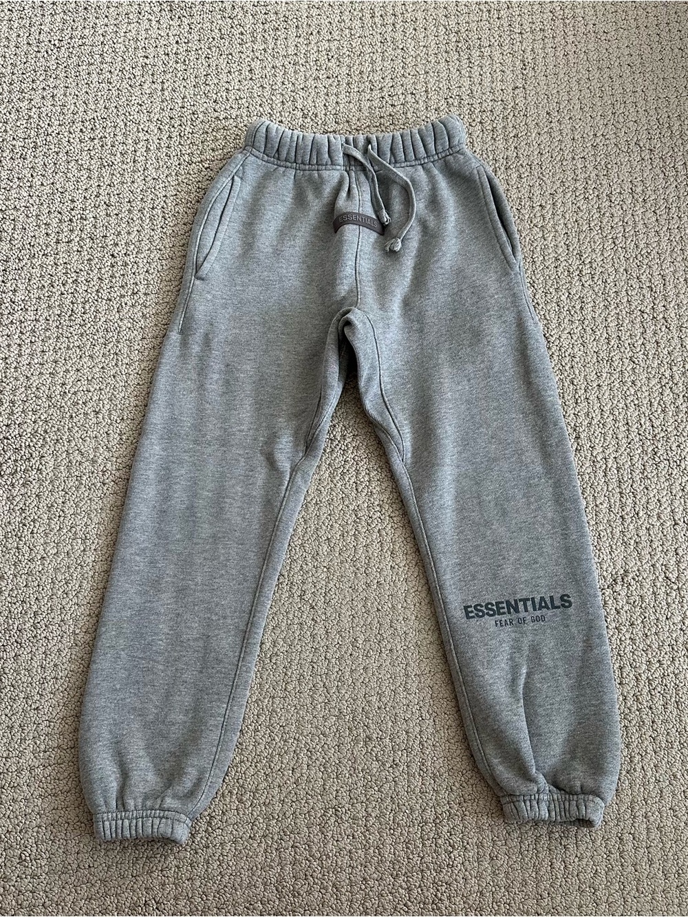 Essentials Kids Gray Logo Sweatpants with Drawstring